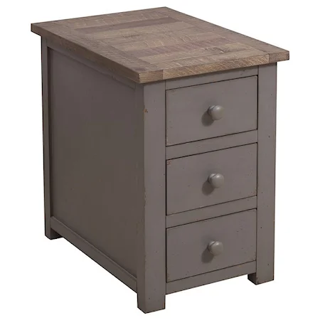 Cottage Style End Table with 3 Drawers